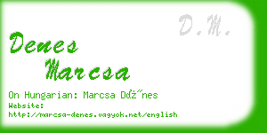 denes marcsa business card